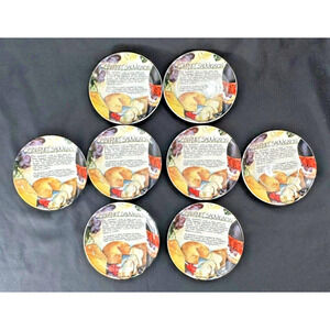 Deborah K. Ellis SBCD Cabernet Sauvignon Decorative Wine Cheese Plates-SET of 8